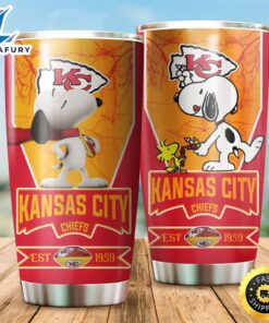NFL Kansas City Chiefs Snoopy All Over Print 3D Tumbler