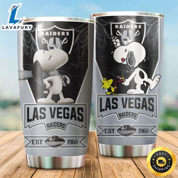NFL Las Vegas Raiders Snoopy All Over Print 3D Tumbler