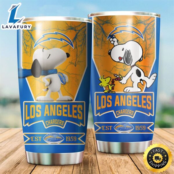 NFL Los Angeles Chargers Snoopy All Over Print 3D Tumbler