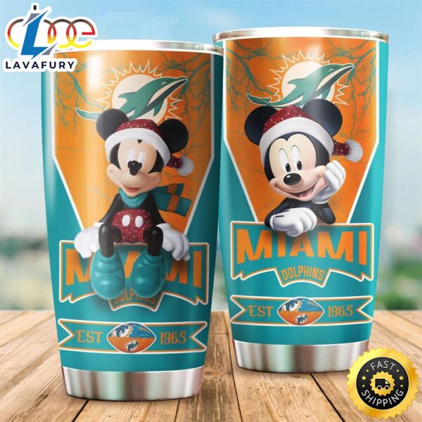 NFL Miami Dolphins Mickey All Over Print 3D Tumbler