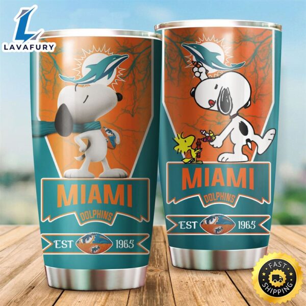 NFL Miami Dolphins Snoopy All Over Print 3D Tumbler