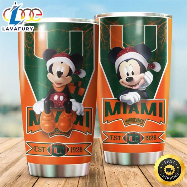 NFL Miami Hurricanes Mickey All Over Print 3D Tumbler