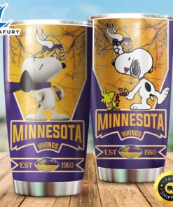 NFL Minnesota Vikings Snoopy All Over Print 3D Tumbler