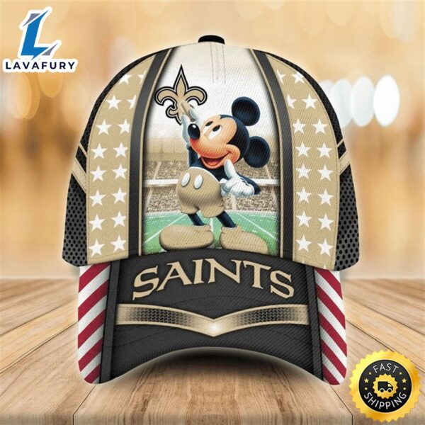 NFL New Orleans Saints Mickey Mouse 3D Cap