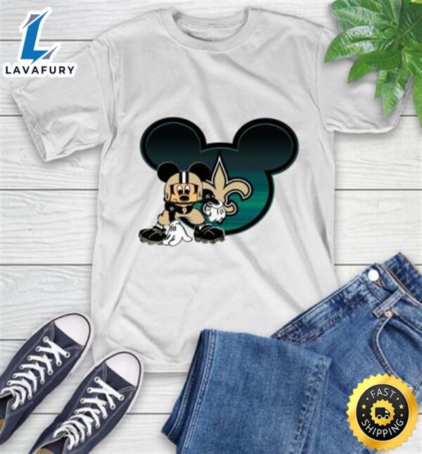 NFL New Orleans Saints Mickey Mouse Disney Football T Shirt