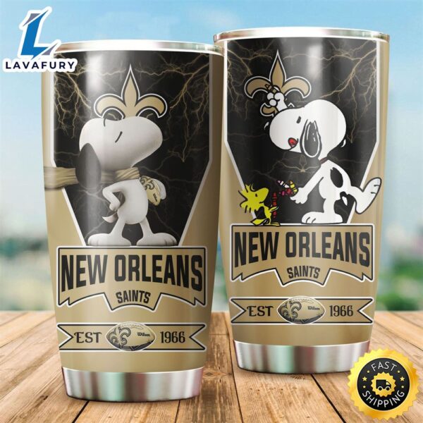 NFL New Orleans Saints Snoopy All Over Print 3D Tumbler