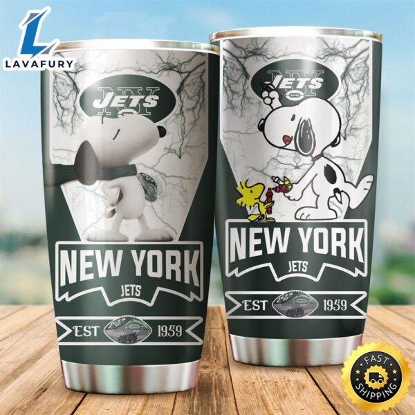 NFL New York Jets Est 1959 Snoopy All Over Print 3D Tumbler