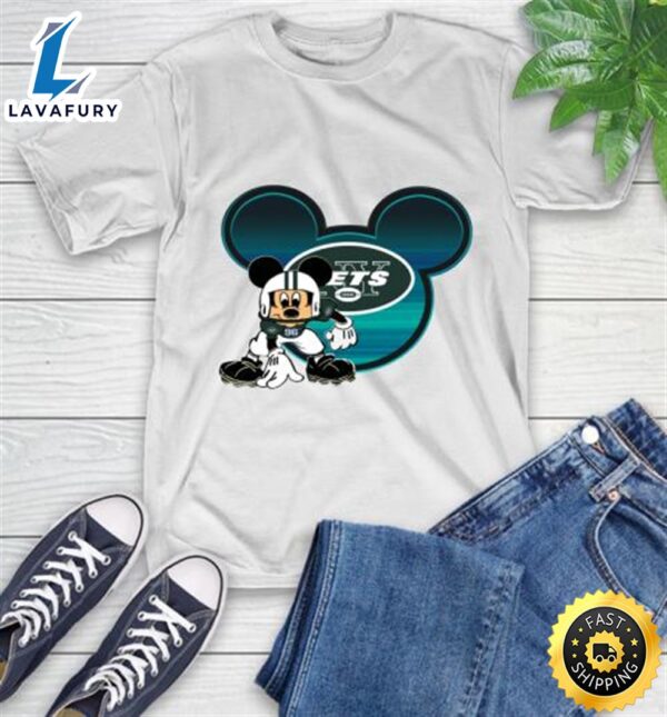 NFL New York Jets Mickey Mouse Disney Football T Shirt