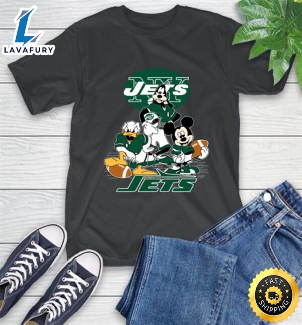 NFL New York Jets Mickey Mouse Donald Duck Goofy Football Shirt
