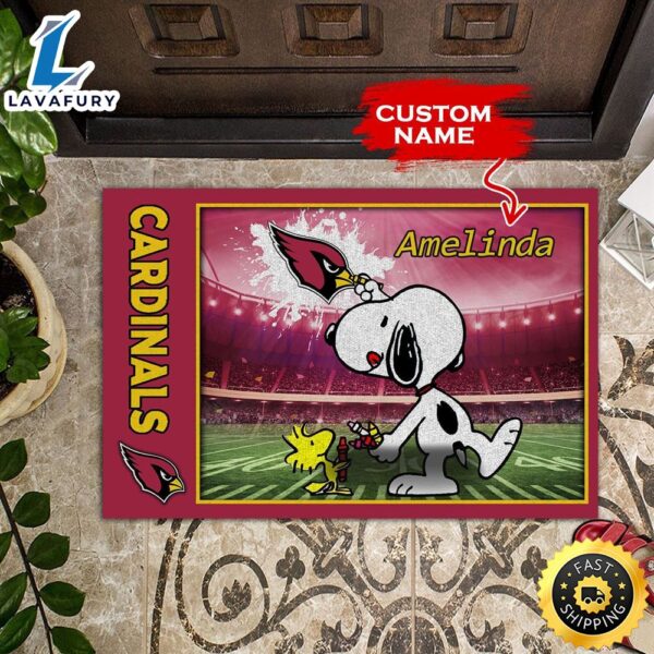 NFL Personalized Arizona Cardinals Snoopy All Over Print 3D Doormats