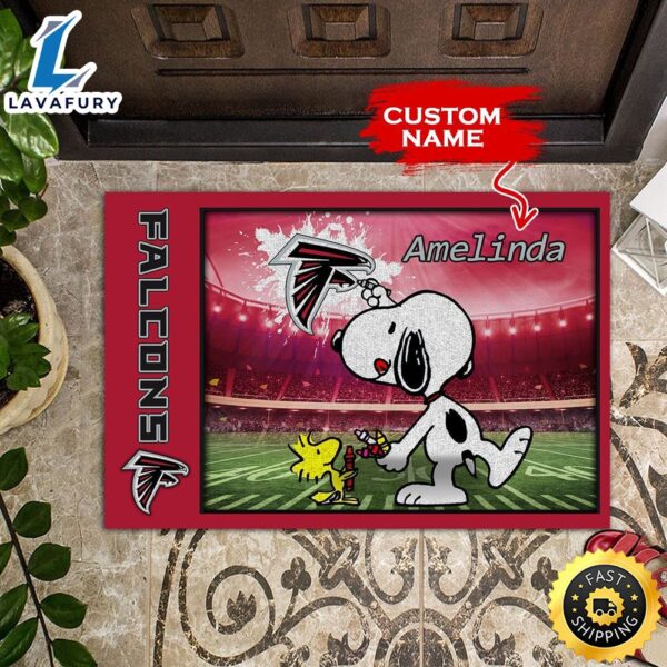 NFL Personalized Atlanta Falcons Snoopy All Over Print 3D Doormats