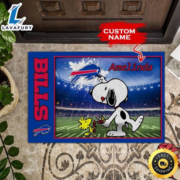 NFL Personalized Buffalo Bills Snoopy All Over Print 3D Doormats