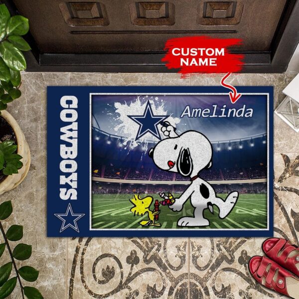 NFL Personalized Dallas Cowboys Snoopy All Over Print 3D Doormats