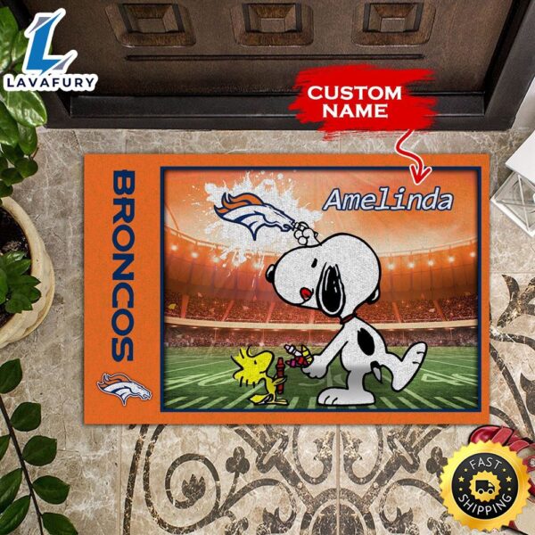 NFL Personalized Denver Broncos Snoopy All Over Print 3D Doormats