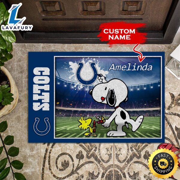 NFL Personalized Indianapolis Colts Snoopy All Over Print 3D Doormats