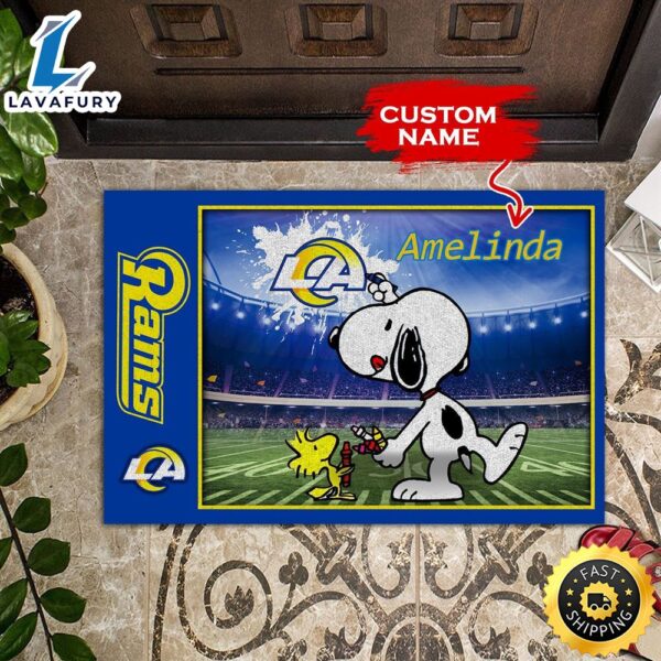 NFL Personalized Los Angeles Rams Snoopy All Over Print 3D Doormats