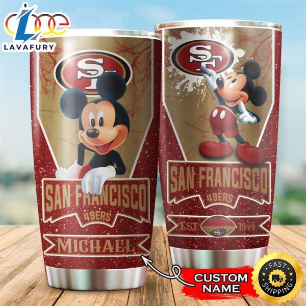 NFL Personalized San Francisco 49Ers Mickey Mouse All Over Print 3D Tumbler