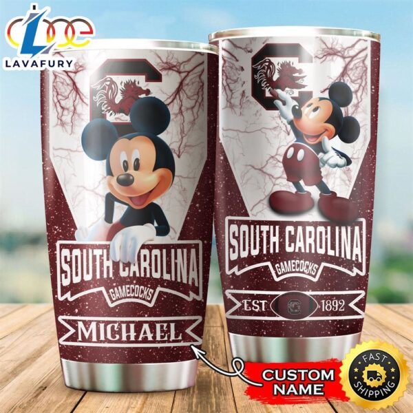 NFL Personalized South Carolina Gamecocks Mickey Mouse All Over Print 3D Tumbler