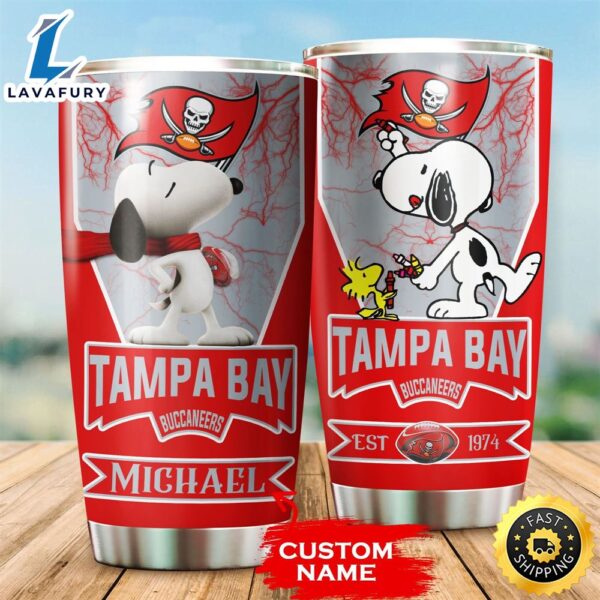 NFL Personalized Tampa Bay Buccaneers Est 1974 Snoopy All Over Print 3D Tumbler