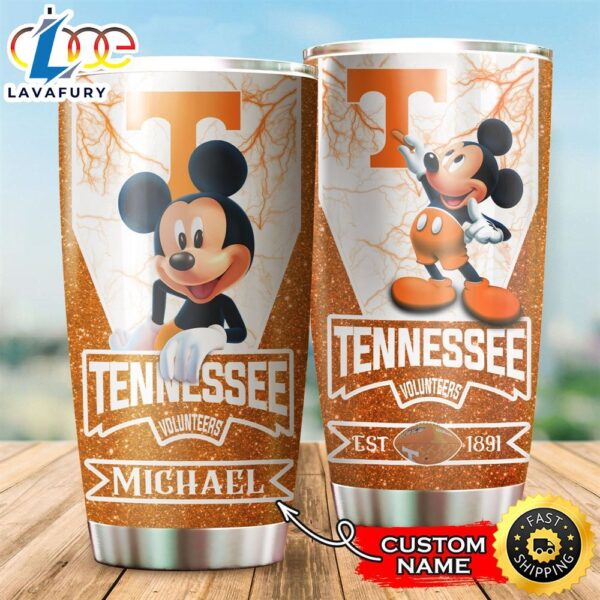 NFL Personalized Tennessee Volunteers Mickey Mouse All Over Print 3D Tumbler