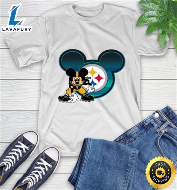 NFL Pittsburgh Steelers Mickey Mouse Disney Football T Shirt