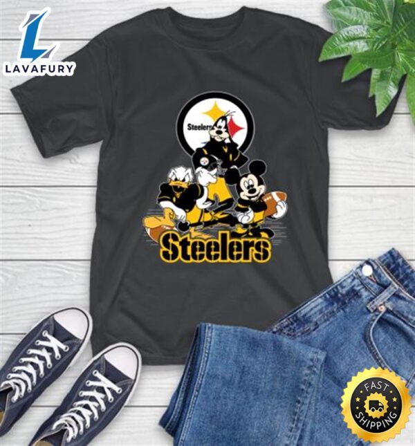 NFL Pittsburgh Steelers Mickey Mouse Donald Duck Goofy Football Shirt