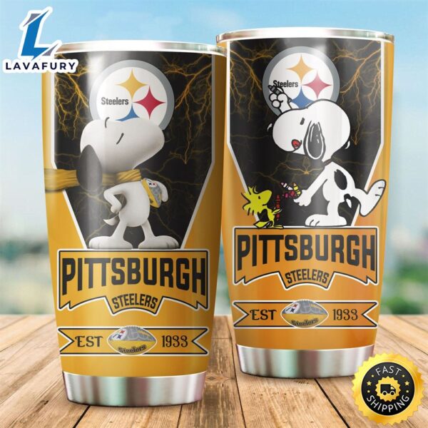 NFL Pittsburgh Steelers Snoopy All Over Print 3D Tumbler