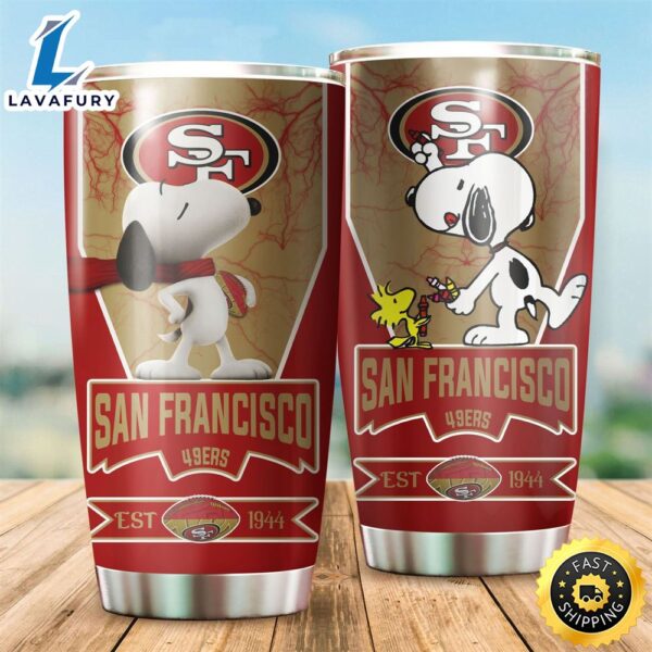 NFL San Francisco 49Ers Snoopy All Over Print 3D Tumbler