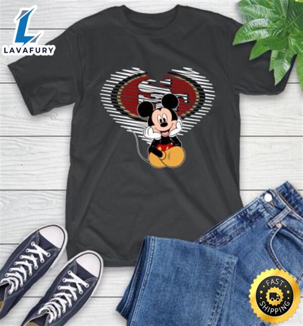 NFL San Francisco 49ers The Heart Mickey Mouse Disney Football T Shirt