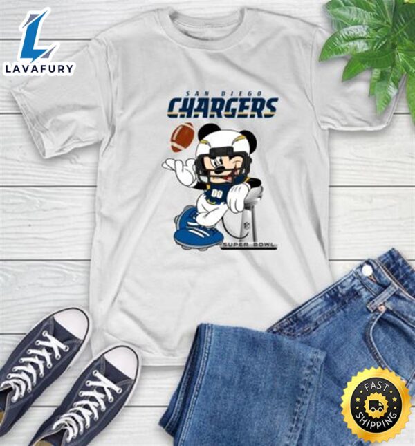 NFL San diego chargers Mickey Mouse Disney Super Bowl Football T Shirt