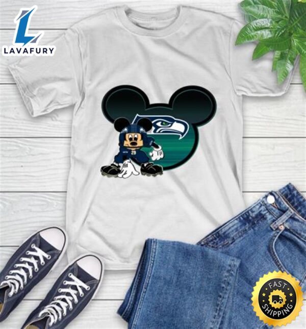NFL Seattle Seahawks Mickey Mouse Disney Football T Shirt