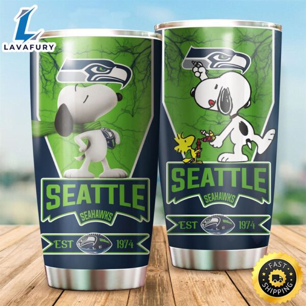 NFL Seattle Seahawks Snoopy All Over Print 3D Tumbler