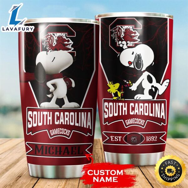 NFL South Carolina Gamecocks Snoopy All Over Print 3D Tumbler