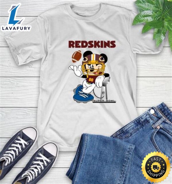 NFL Washington Redskins Mickey Mouse Disney Super Bowl Football T Shirt