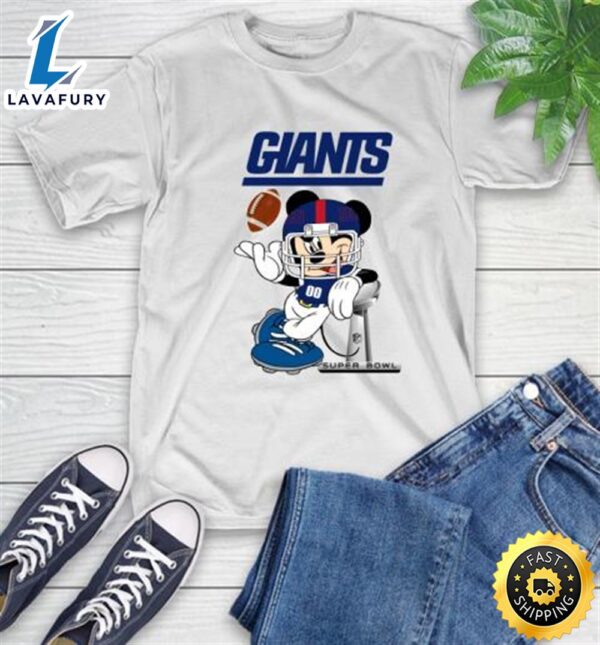 NFL newyork giants Mickey Mouse Disney Super Bowl Football T Shirt