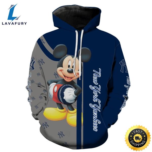 NYY Mickey Mouse 3D Full Over Print Shirt