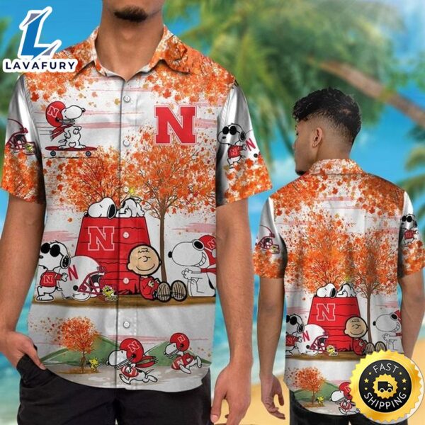 Nebraska Cornhuskers Snoopy Autumn Hawaiian Shirt