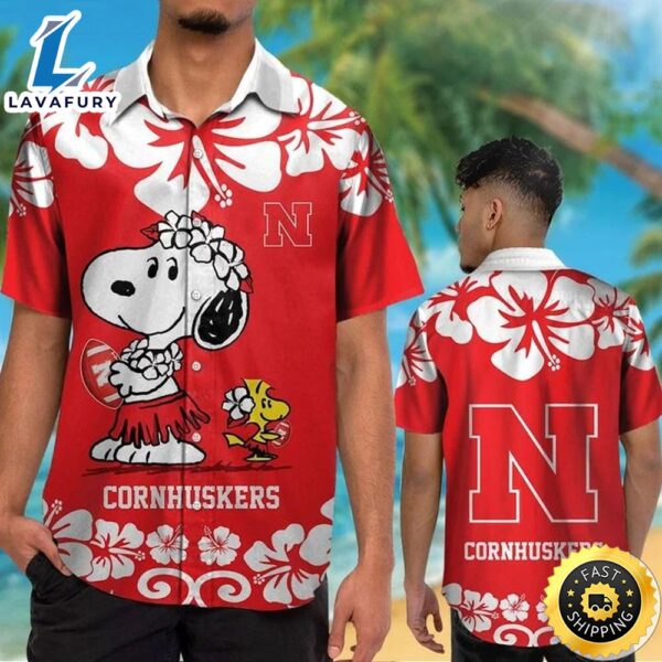 Nebraska Cornhuskers & Snoopy Hawaiian Shirt