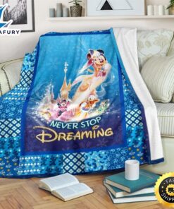 Never Stop Dreaming Mickey Fleece Blanket Gift Idea Fans 1
