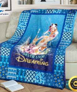 Never Stop Dreaming Mickey Fleece Blanket Gift Idea Fans 2