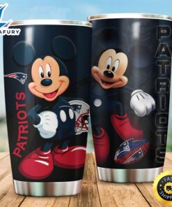 New England Patriots Mickey Mouse Disney NFL Football Teams Big Logo 8 Gift For Fan Travel Tumbler