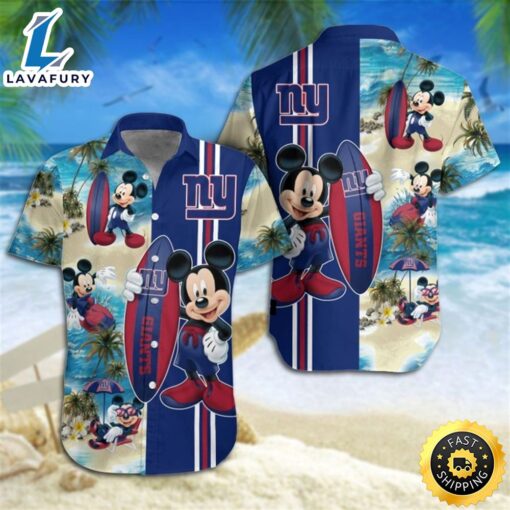 New York Giants Mickey Mouse Hawaiian Shirt