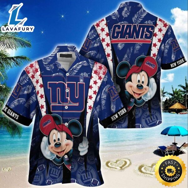New York Giants Mickey Mouse  NFL Hawaiian Shirt