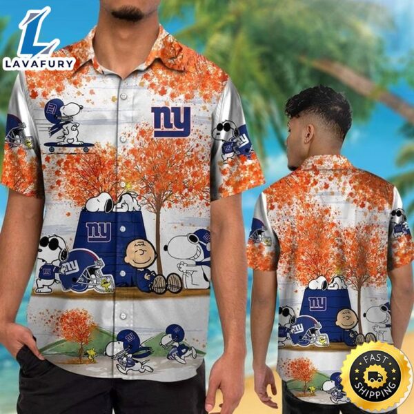 New York Giants Snoopy Autumn Hawaiian Shirt