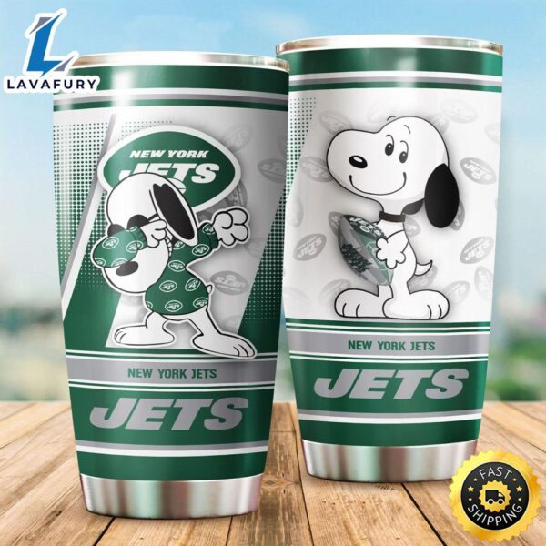 New York Jets NFL Snoopy  Football Teams Big Logo Gift For Fan Travel Tumbler