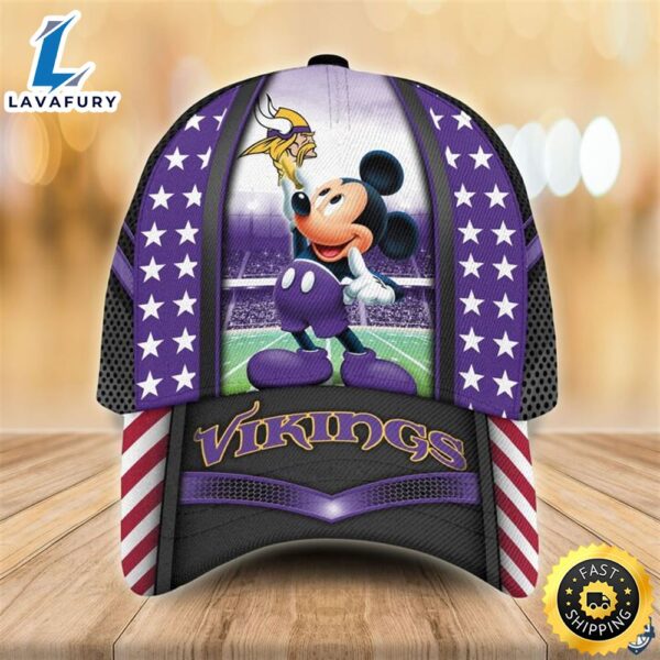 OFFICIAL Vikings NFL Mickey Mouse 3D Cap