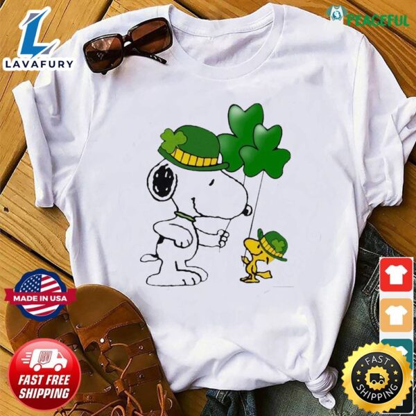 Official Snoopy And Woodstock Happy St Patricks Day 2024 Shirt