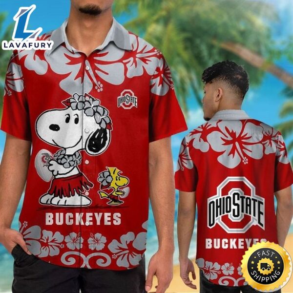 Ohio State Buckeyes & Snoopy Hawaiian Shirt