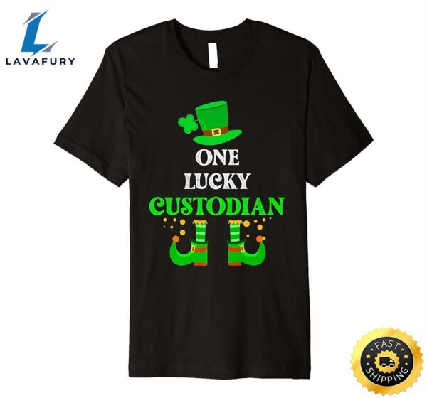 One Lucky School Custodian St Patricks Day Premium T-Shirt