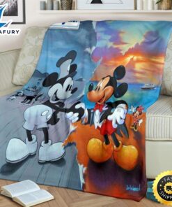 Original & Current Mickey Mouse Fleece Blanket For Bedding Decor Fans 2